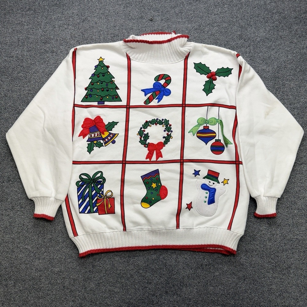 Westbound Christmas Pullover Sweatshirt Size Large Presents Snowman 90s‎